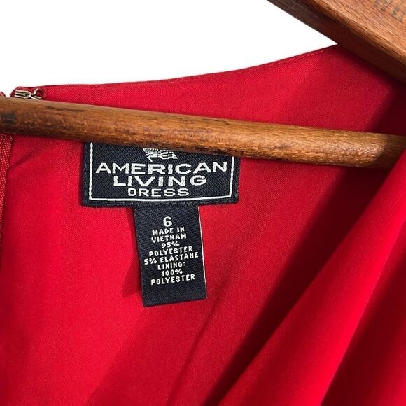 American Living Layered Drape Stretch Sleeveless Mini Sheath Dress Red Size 6 - Picture 6 of 8